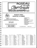 Jadis Township Owners Directory, Ad - Roseau Auto Supply, Roseau Area Hospital and Homes, Roseau County 1991